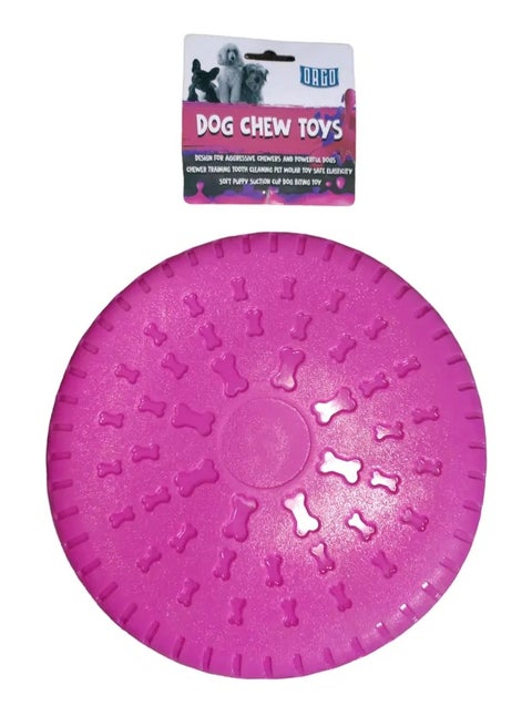 Orgo® Dog Frisbee Chewing Toy (25 cm Diameter) - Pink
